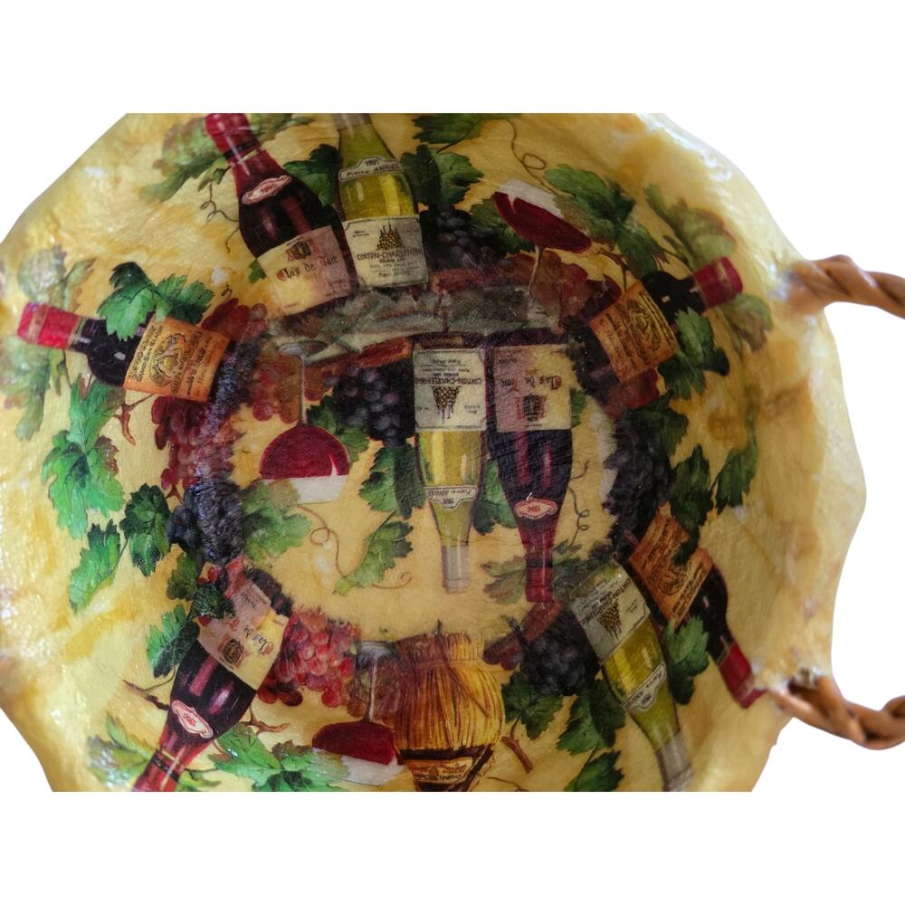 Unique Paper Mache'd Basket Tuscan Wine - Picture 4 of 5